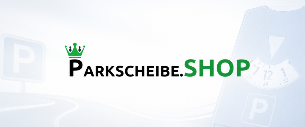 parkscheibe.shop Markenbanner mit Logo und Parkscheiben-Motiv